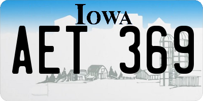 IA license plate AET369