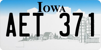 IA license plate AET371