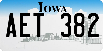 IA license plate AET382
