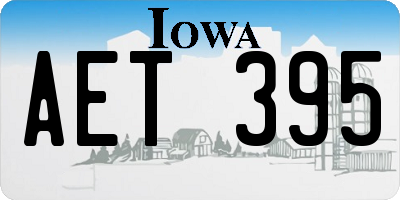 IA license plate AET395