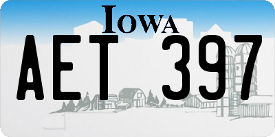 IA license plate AET397