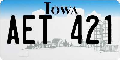 IA license plate AET421