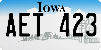IA license plate AET423