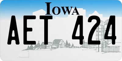 IA license plate AET424