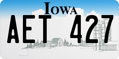 IA license plate AET427