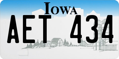 IA license plate AET434