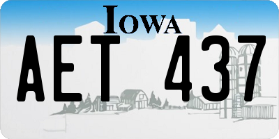 IA license plate AET437