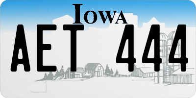 IA license plate AET444