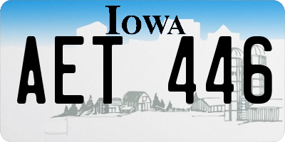 IA license plate AET446