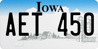 IA license plate AET450