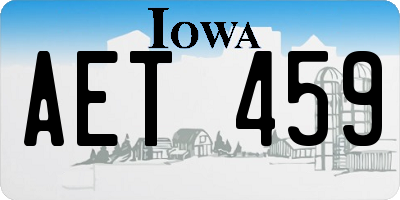 IA license plate AET459