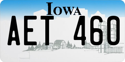 IA license plate AET460