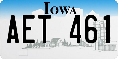IA license plate AET461