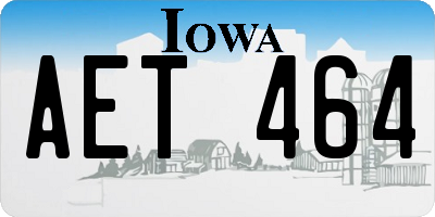 IA license plate AET464