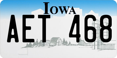 IA license plate AET468