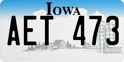 IA license plate AET473