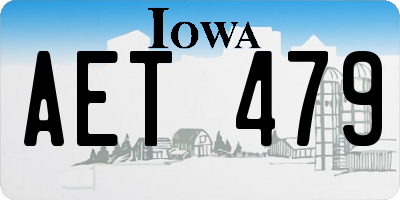 IA license plate AET479