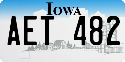 IA license plate AET482