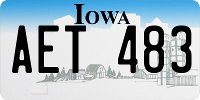 IA license plate AET483