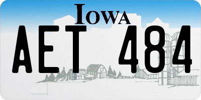 IA license plate AET484