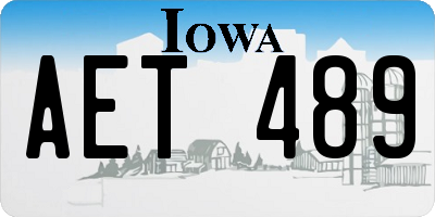 IA license plate AET489