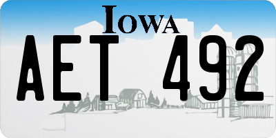 IA license plate AET492