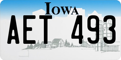 IA license plate AET493