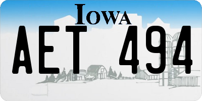 IA license plate AET494