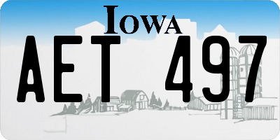 IA license plate AET497