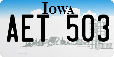 IA license plate AET503