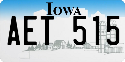 IA license plate AET515