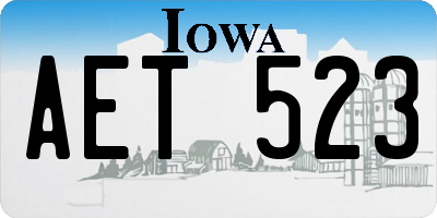 IA license plate AET523