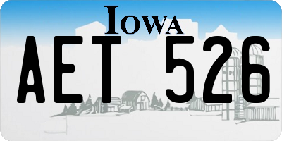 IA license plate AET526