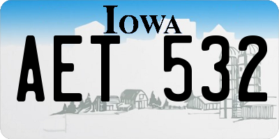 IA license plate AET532