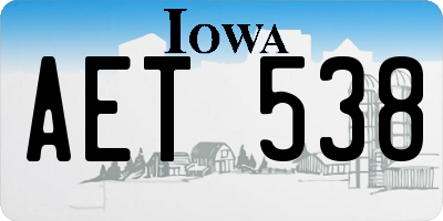 IA license plate AET538
