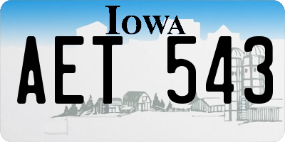 IA license plate AET543