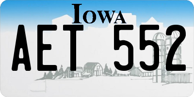 IA license plate AET552