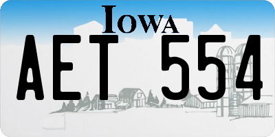 IA license plate AET554