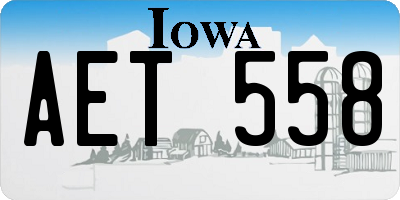 IA license plate AET558