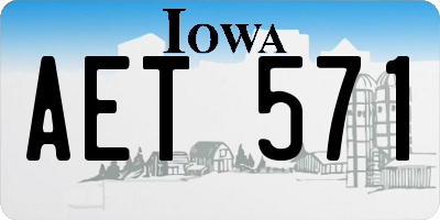 IA license plate AET571