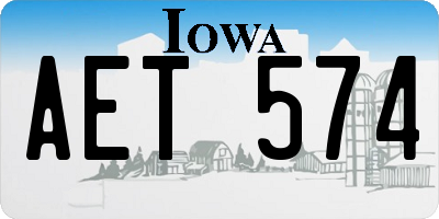 IA license plate AET574