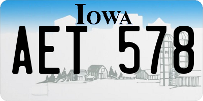 IA license plate AET578