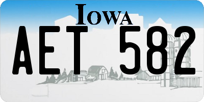 IA license plate AET582