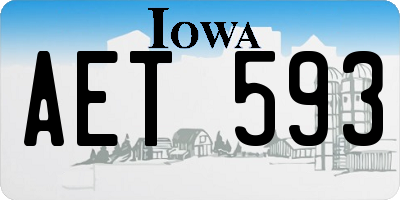 IA license plate AET593