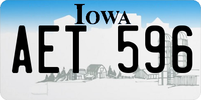 IA license plate AET596