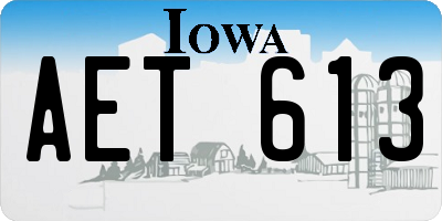 IA license plate AET613