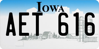IA license plate AET616