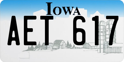 IA license plate AET617