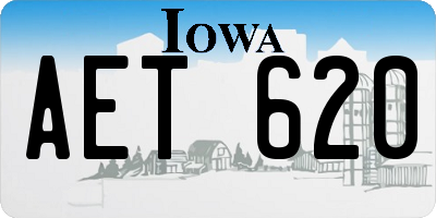 IA license plate AET620