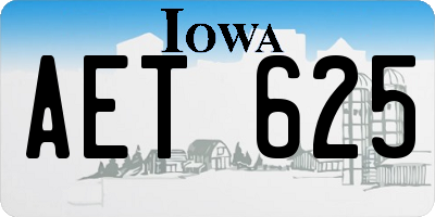 IA license plate AET625